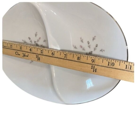 Vintage Petite Bouquet Oval Divided Serving Dish 12" Floral Design Fine China Ma - Picture 5 of 5